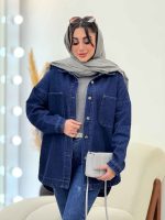 مانتو جین دو جیب غزاله کد 6096 - تصویر 3