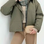 کاپشن جلو سه دکمه کلاهدار کد 6045