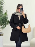 بارانی پشت ژیله پاگن دار کد 6063 - تصویر 4