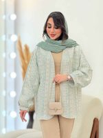 مانتو ژاکارد شاین آستین پیله کد 6093 - تصویر 5