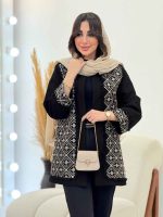 مانتو پولک دوزی جلو باز کد 6094