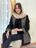 مانتو پولک دوزی جلو باز کد 6094 - تصویر 2