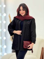 مانتو پولک دوزی جلو باز کد 6094 - تصویر 3