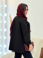 مانتو پولک دوزی جلو باز کد 6094 - تصویر 5