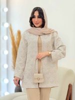 مانتو ژاکارد طرح دار عسل کد 6100
