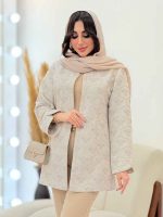 مانتو ژاکارد طرح دار عسل کد 6100 - تصویر 11
