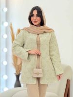مانتو ژاکارد طرح دار عسل کد 6100 - تصویر 14
