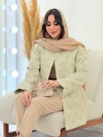 مانتو ژاکارد طرح دار عسل کد 6100 - تصویر 19