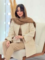 مانتو ژاکارد طرح دار عسل کد 6100 - تصویر 10