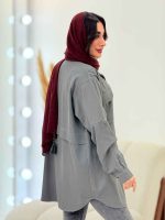شومیز کتان جیب پیله کد 6080 - تصویر 29
