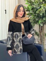 مانتو طرح دار مغزی دوزی دلبر کد 6260 - تصویر 8
