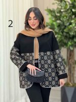 مانتو طرح دار مغزی دوزی دلبر کد 6260 - تصویر 12