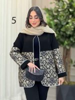 مانتو طرح دار مغزی دوزی دلبر کد 6260 - تصویر 5