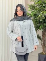 شومیز آستین پاگن طرح قاصدک کد 6292 - تصویر 7