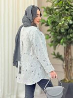 شومیز آستین پاگن طرح قاصدک کد 6292 - تصویر 12