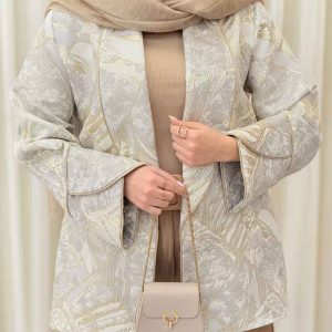 مانتو ژاکارد آستین لاله غزال کد 6167