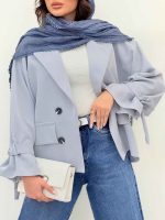 مانتو کتی چهار دکمه آستین بند کد 6338