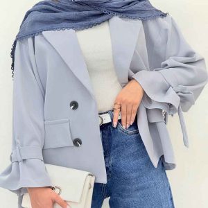 مانتو کتی چهار دکمه آستین بند کد 6338