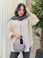 مانتو راه راه آستین پاگن کد 6333 - تصویر 15