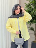 مانتو راه راه تک جیب پایین هلال کد 6331 - تصویر 13