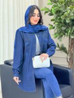 مانتو جین جیب دوبل کد 6350 - تصویر 2