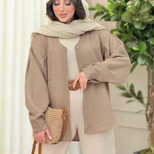 شومیز تک جیب پشت بندی کد 6188