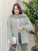شومیز راه راه تک جیب کد 6208 - تصویر 12