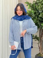شومیز راه راه تک جیب کد 6208