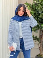 شومیز راه راه تک جیب کد 6208 - تصویر 8