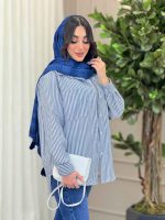 شومیز راه راه تک جیب کد 6208 - تصویر 21