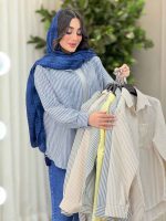 شومیز راه راه تک جیب کد 6208 - تصویر 19