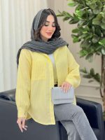 شومیز راه راه تک جیب کد 6208 - تصویر 14