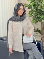 شومیز راه راه تک جیب کد 6208 - تصویر 9