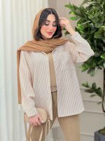 شومیز راه راه تک جیب کد 6208 - تصویر 13