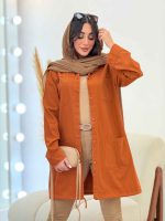 مانتو چهار جیب پایین بندی کد 6195 - تصویر 2