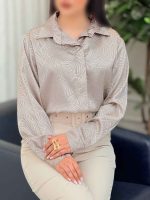 شومیز ساتن طرح دار هانا کد 6177 - تصویر 15
