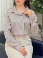 شومیز ساتن طرح دار هانا کد 6177 - تصویر 2
