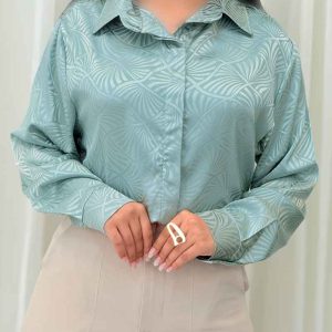 شومیز ساتن طرح دار هانا کد 6177