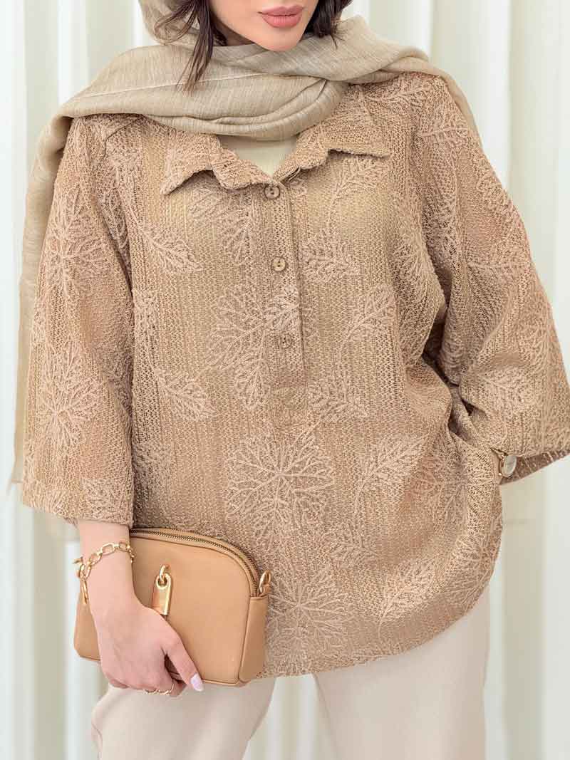 شومیز قلاب بافی یقه سه دکمه کد 6216 شومیز قلاب بافی یقه سه دکمه کد 6216