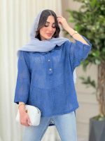 شومیز قلاب بافی یقه سه دکمه کد 6216 - تصویر 16