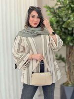 مانتو راه راه پشت دو پاگن کد 6221 - تصویر 3