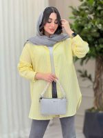 مانتو راه راه پشت دکمه کد 6215 - تصویر 21