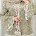 مانتو ژاکارد جلو باز سارگل کد 6229