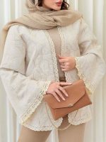 مانتو ژاکارد جلو باز سارگل کد 6229 - تصویر 5