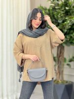 مانتو یقه ایستاده جلو بسته کد 6146 - تصویر 13