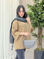 مانتو یقه ایستاده جلو بسته کد 6146 - تصویر 17