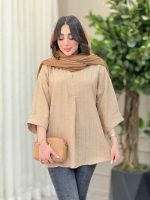 مانتو یقه ایستاده جلو بسته کد 6146 - تصویر 2