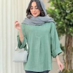 مانتو یقه ایستاده جلو بسته کد 6146