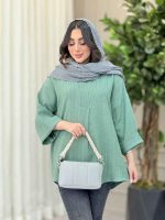 مانتو یقه ایستاده جلو بسته کد 6146 - تصویر 11
