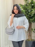 مانتو یقه ایستاده جلو بسته کد 6146 - تصویر 4